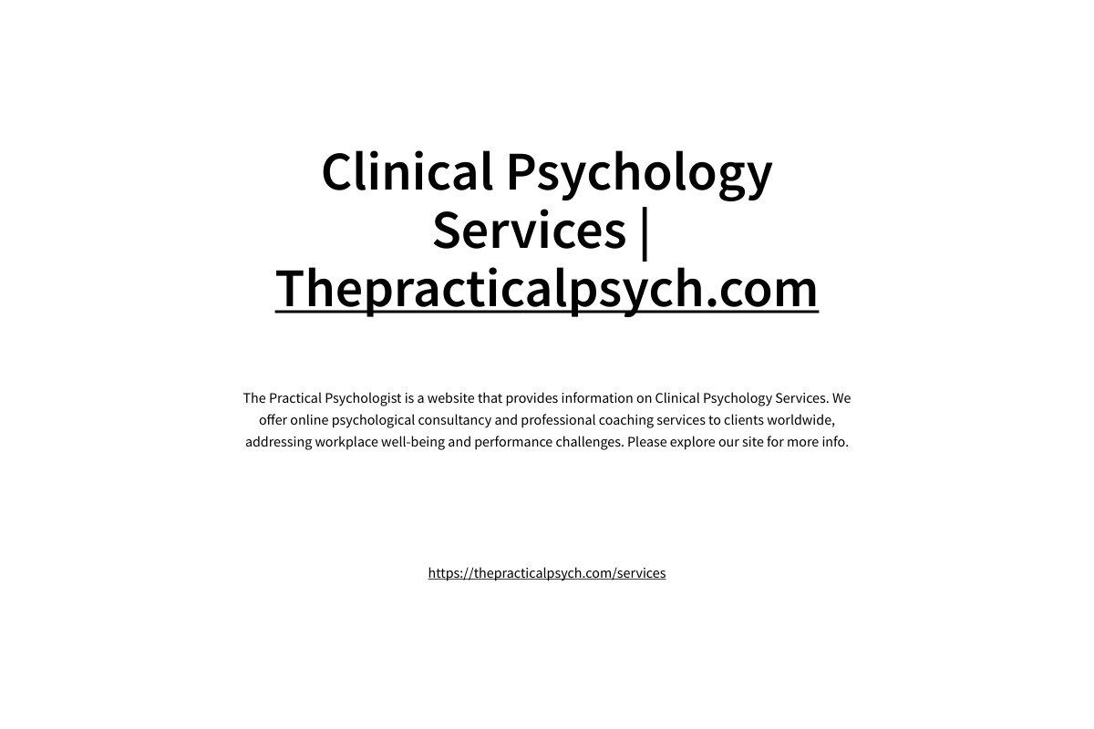 Clinical Psychology Services
