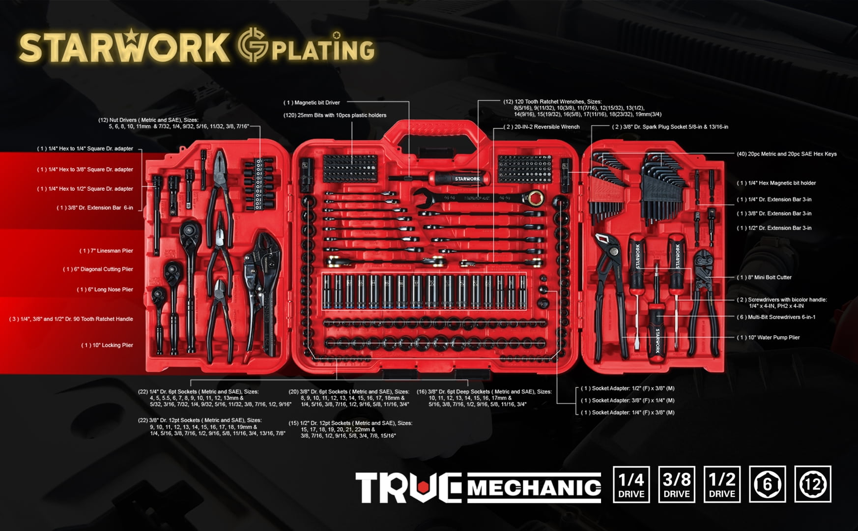 STARWORK TRUE MECHANIC™ 312-Piece Mechanics Tool Set | eBay