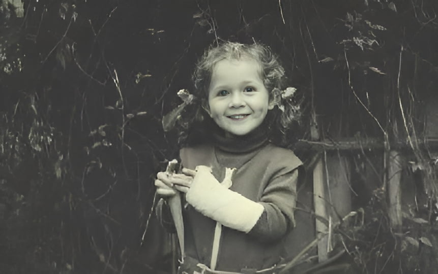 Lara 3 jaar oud in het gips